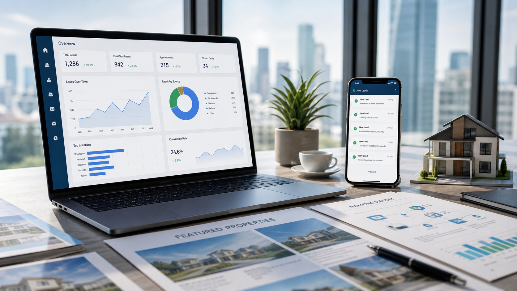 Real estate marketing dashboards and property strategy planning